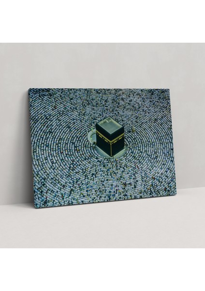 Hac Zamanı Kabede Namaz Kanvas Tablo