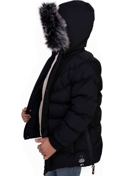 Kürklü Peluş Astarlı Çıkarılabilir Kapüşonlu Mont Erkek Çocuk Mont indirimleri