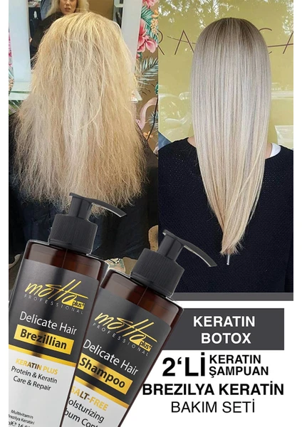 Motto Plus 2'li Brezilya Fönü Şampuan+Keratin 400Ml Bakım Seti