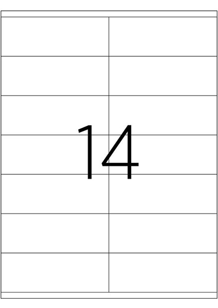 A1ETIKET TW-2614 500 A4 Sayfa Lazer Etiket 105 x 40 mm 1 A4 Sayfada 14 Etiket