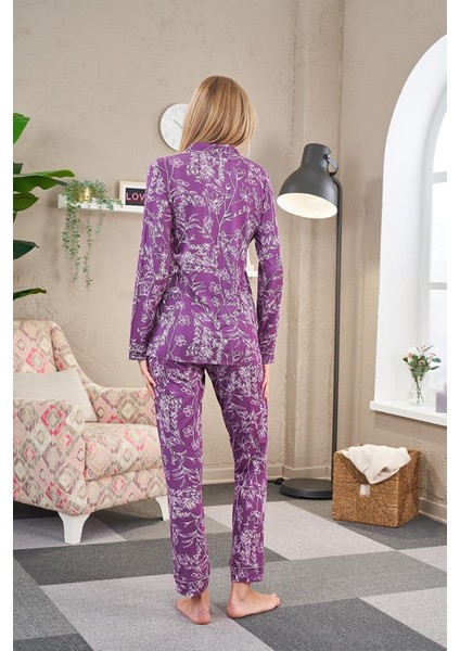 Kadın Önden Düğmeli Pijama Takımı 23504