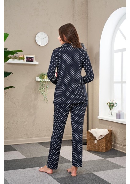 Kadın Önden Düğmeli Pijama Takımı 23517