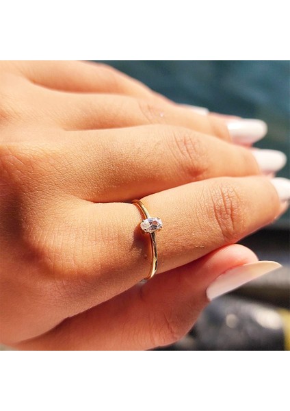 Altın Yüzük - 0.50CT Oval Sade Minimal Pırlanta(Signty Taşlı)14 Ayar Altın Tektaş-Pırlanta Oval Altın Tektaş Yüzük fiyatları
