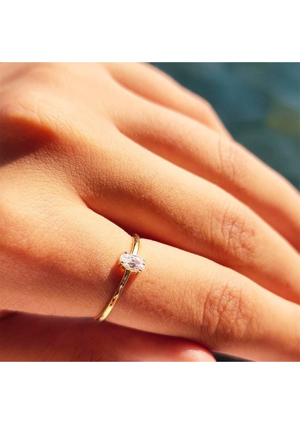 Altın Yüzük - 0.50CT Oval Sade Minimal Pırlanta(Signty Taşlı)14 Ayar Altın Tektaş-Pırlanta Oval Altın Tektaş Yüzük modelleri