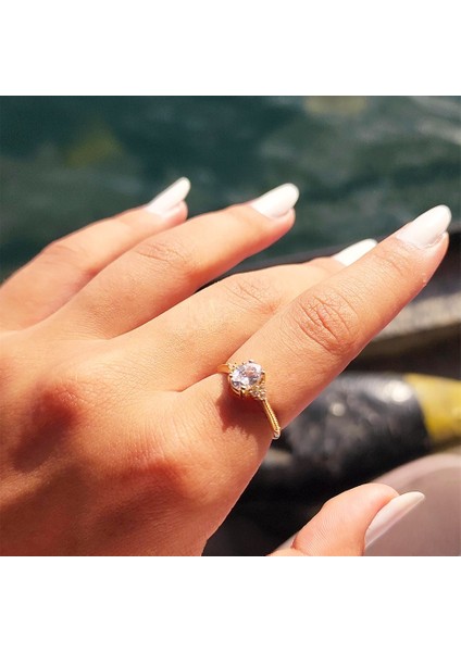 Altın Yüzük - 1.05CT-0.20CT Pırlanta (Signty)Kol Balık Sırtı Güverseli Evlilik Teklifi Tektaş 14 Ayar Altın Yüzük fiyatları