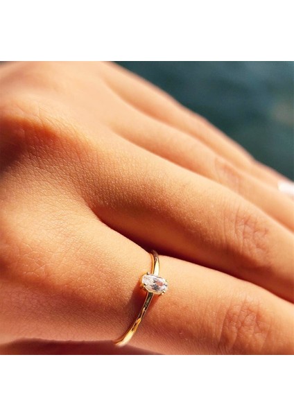 Altın Yüzük - 0.50CT Oval Sade Minimal Pırlanta(Signty Taşlı)14 Ayar Altın Tektaş-Pırlanta Oval Altın Tektaş Yüzük modelleri