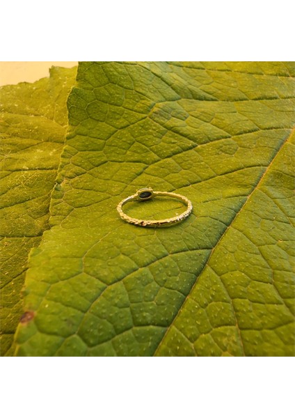 Altın Yüzük - 0,35CT Firuze Taşlı Dövülü Eskitme Minimal Tasarım 14 Ayar Altın Yüzük-Firuze Taşlı Tektaş Yüzük modelleri