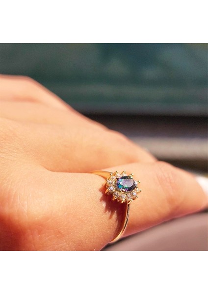 Altın Yüzük - 1,05CTALEKSANDRIT 0.30CT Pırlanta(Signty)Taşlı Anturajlı Vintage Tasarım Modern 14 Ayar Altın Yüzük fiyatları