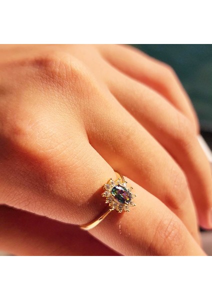 Altın Yüzük - 1,05CTALEKSANDRIT 0.30CT Pırlanta(Signty)Taşlı Anturajlı Vintage Tasarım Modern 14 Ayar Altın Yüzük modelleri