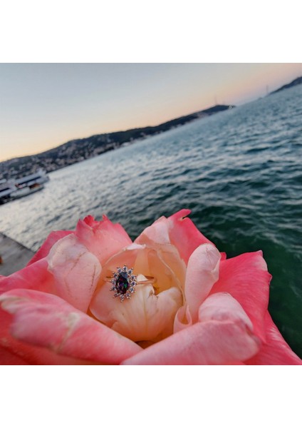 Altın Yüzük - 1,05CTALEKSANDRIT 0.30CT Pırlanta(Signty)Taşlı Anturajlı Vintage Tasarım Modern 14 Ayar Altın Yüzük indirimleri