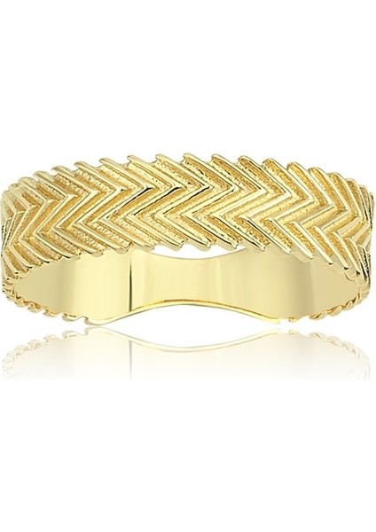 Altın Yüzük - Zigzag Desenli Astar Altın Yüzük