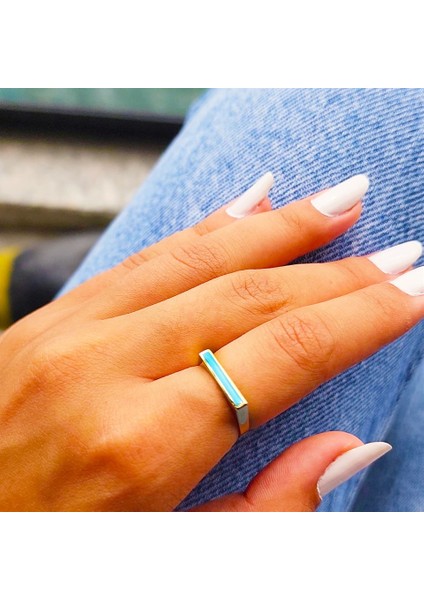 Kalın Çizgi Kişiselleştirilebilir Tasarım-Isim Harf Yazılabilir Gündelik 14 Ayar Altın Eklem Yüzüğü indirimleri