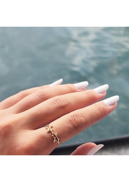 Altın Yüzük - Taşlı Sarmaşık Altınyüzük