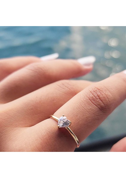 Gümüş Yüzük - 0,60 CT Pırlanta(Signty)Kalp Tektaş Evlilik Teklifi Gümüş Yüzük-Pırlanta Kalp Tektaş Gümüş Yüzük modelleri