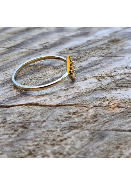 Gümüş Yüzük - Dörtgen Taşlı Minimal Tasarım Gümüş-Hediyelik Minimal Estetik 925 Ayar Gümüş Yüzük