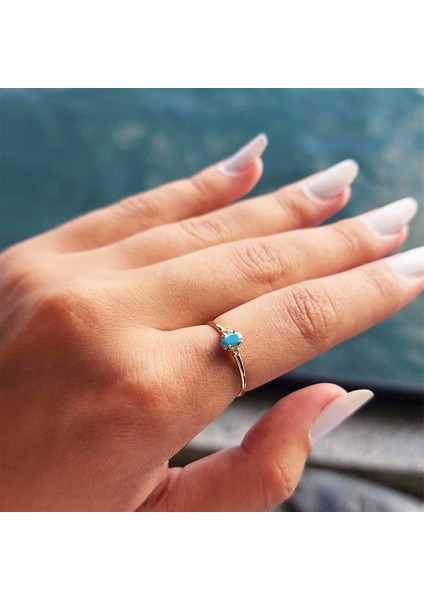 Gümüş Yüzük - 0.40 Karat Firuze (Turkuaz) Taşlı Tektaş 925 Ayar Gümüş Yüzük - Kadın Hediyelik Yüzük fiyatları