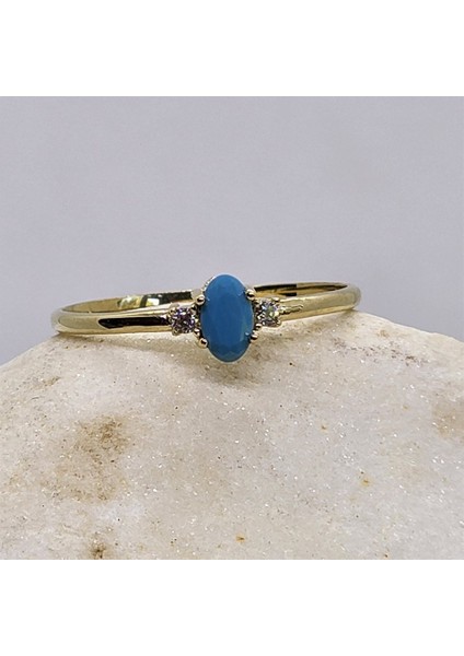 Gümüş Yüzük - 0.40 Karat Firuze (Turkuaz) Taşlı Tektaş 925 Ayar Gümüş Yüzük - Kadın Hediyelik Yüzük modelleri