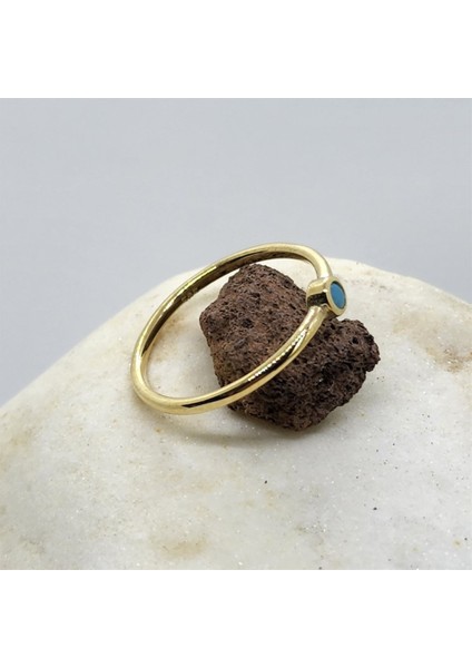 Lal Sade 0.20CT Firuze Tektaş Yüzük-Tasarım Sade Minimal Parlak Gündelik Estetik Gümüş Tektaş Yüzük fırsatları