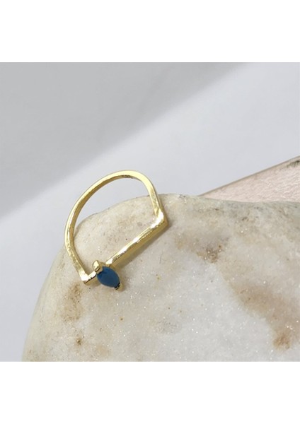 Gümüş Yüzük - 0.40 CT Mekik Firuze Taşlı Kare Kol Tasarım Gümüş Hediyelik Kadın Tektaş Gümüş Yüzük indirimleri