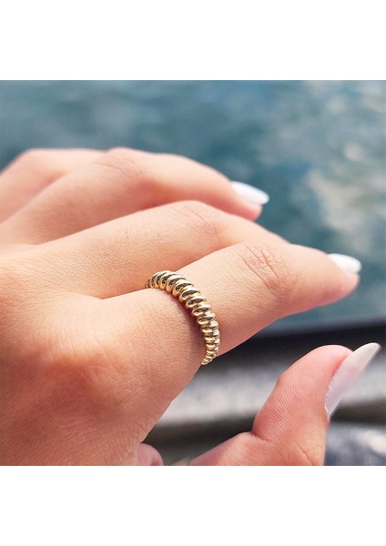 Gümüş Yüzük - Kruvasan Taşsız Gümüş Alyans - Taşsız Tasarım Modern 925 Ayar Gümüş Evlilik Alyansı modelleri