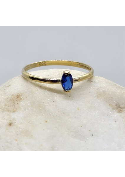 Gümüş Yüzük - 0.40 CT Safir Tektaş Gümüş Yüzük-Safir Tektaş Kadın Gümüş Yüzük-Safir Gümüş Yüzük