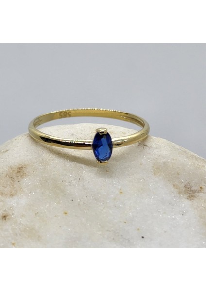 Gümüş Yüzük - 0.40 CT Safir Tektaş Gümüş Yüzük-Safir Tektaş Kadın Gümüş Yüzük-Safir Gümüş Yüzük modelleri