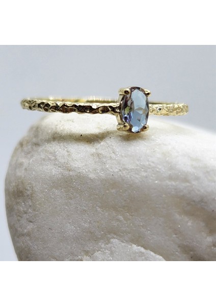 Gümüş Yüzük - Gümüş Yüzük - Mila 030CT Zultanit Tektaş Minimal Tasarım Gümüş Yüzük-Zultanit Hediyelik Tektaş Yüzük modelleri