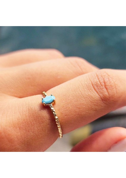 Gümüş Yüzük - 0.50CT Firuze Taşlı Dövülü Eskitme Tektaş Gümüş Yüzük - Hediye Gümüş Eskitme Yüzük modelleri