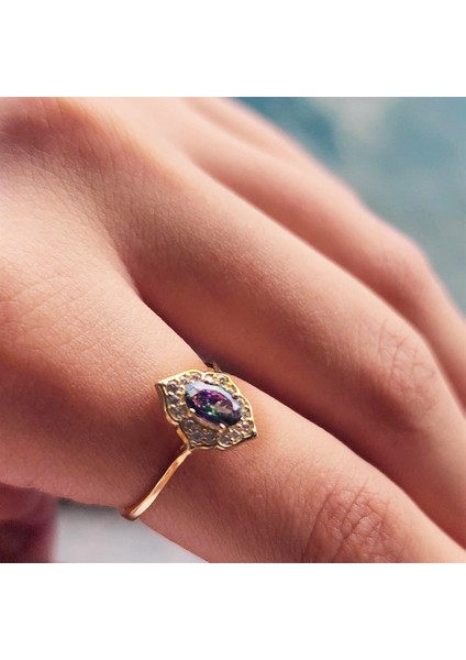 Gümüş Yüzük - Vintage Mistik Topaz Sarı Gümüş Evlilik Teklifi Hediye 925 Ayar Gümüş Yüzük -Evlilik Teklifi Yüzük fiyatları