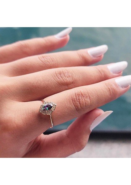 Gümüş Yüzük - Vintage Mistik Topaz Sarı Gümüş Evlilik Teklifi Hediye 925 Ayar Gümüş Yüzük -Evlilik Teklifi Yüzük fırsatları