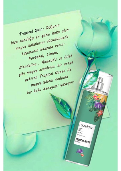 Body Mist Vücut Spreyi Nemlendirici Parfüm 250 Ml. Tropical Queen