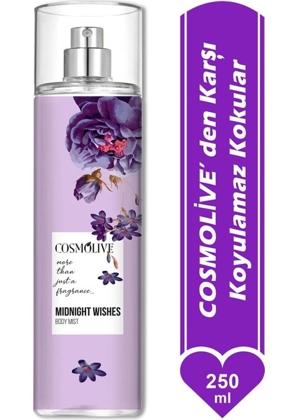 Body Mist Vücut Spreyi - Nemlendirici Parfüm 250 ml. Midnight Wishes