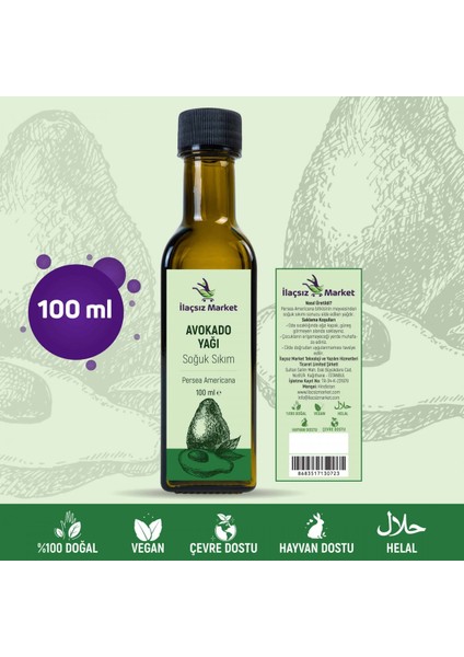 İlaçsız Market Avokado Yağı / 100 Ml.