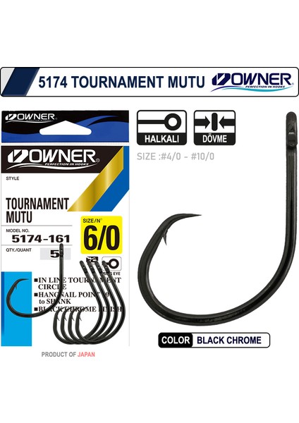 5174 Tournament Mutu Black Chrome Iğne