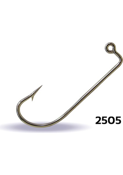 2505 Jig Head Iğnesi Dövme Delikli Uzun 100&#039;LÜ Kutu Nikel