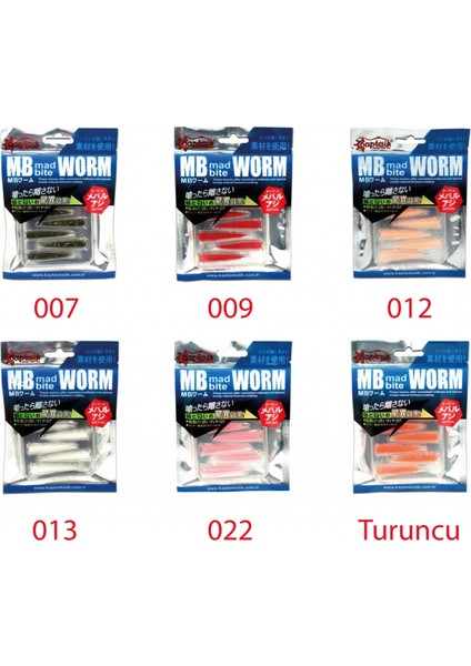 3518 Mad Bite Earth Worm 4 cm Aromalı Lrf Silikon Yem 8'li Set