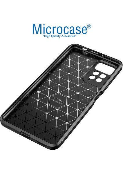 Xiaomi Redmi Note 11 Global Maxy Serisi Carbon Fiber Silikon Tpu Kılıf - Siyah