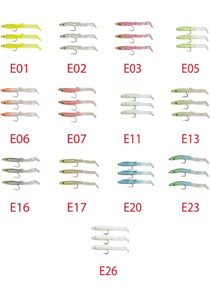 3526 Eel Fish 5cm Silikon Zargana Suni Yem 3'lü Paket