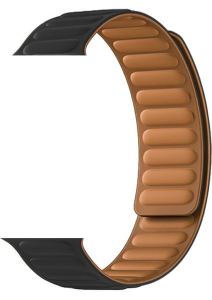 Apple Watch Se 2 2022 44MM Kordon Deri Mıknatıslı Gizli Mıknatıslı Krd 34 Siyah