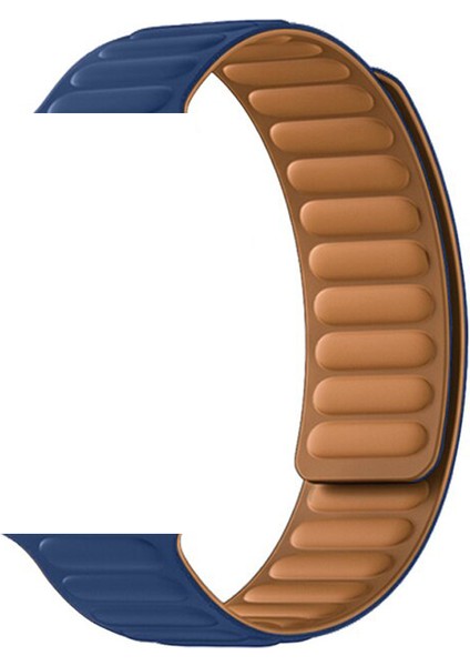 Apple Watch Se 2 2022 40MM Kordon Deri Mıknatıslı Gizli Mıknatıslı Krd 34 Lacivert
