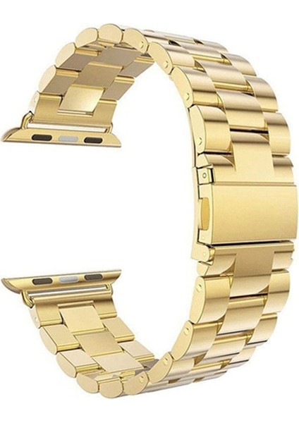 Apple Watch Se 2 2022 40MM Kordon Hasır Metal Örgülü Ayarlanabilir Gold