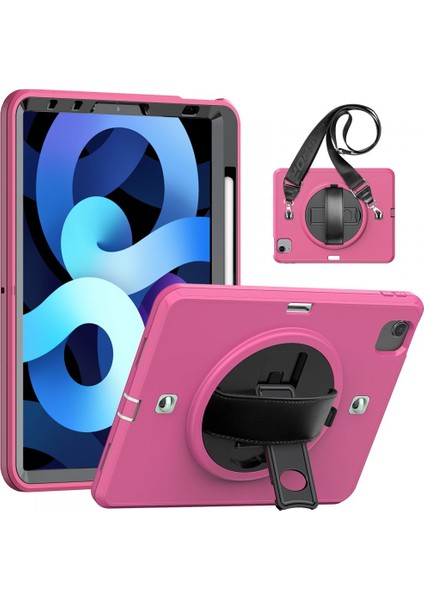 Apple iPad Air 4 10.9 Kılıf Boyun Askılı Standlı Tank Kapak Anka-Azn-Strap-C