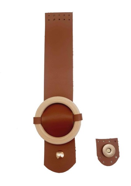 Tek Kat Suni Deri Ahşap Tokalı Taba Kapak