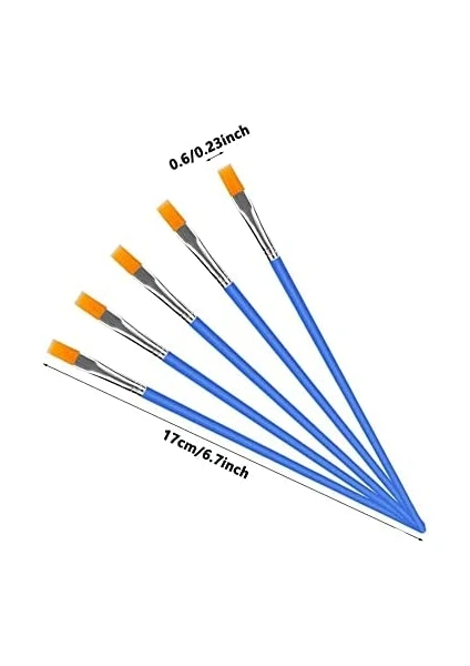 Akrilik Boya Fırçası Düz Boya Fırçaları Küçük Fırça Boyama Suluboya Numarasız 10 Adet