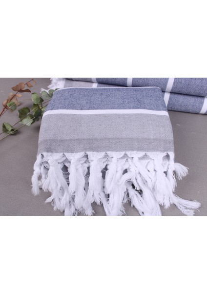 Lacivert Banyo Havlusu Plaj Havlusu 90 x 170 cm Pamuk Havlu Şezlong Peştamal Havlusu Spa Havlu