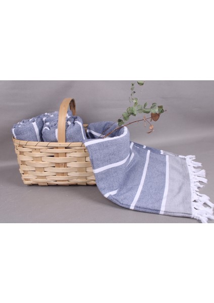 Lacivert Banyo Havlusu Plaj Havlusu 90 x 170 cm Pamuk Havlu Şezlong Peştamal Havlusu Spa Havlu