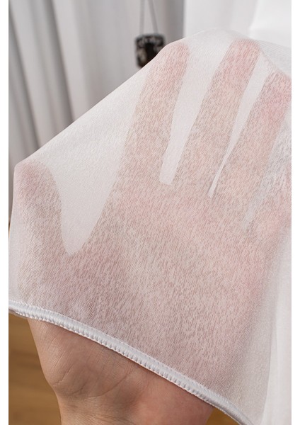 Pileli Tül Perde Yeni Kar Efektli Desen Beyaz Tül modelleri