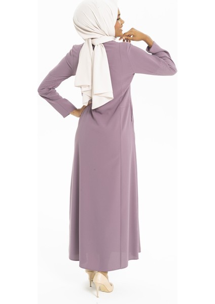 Baskı Detaylı Spor Lila Ferace 3376
