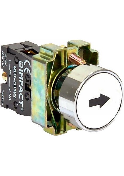 22mm İşaretli Buton Beyaz NO MB3-BA112