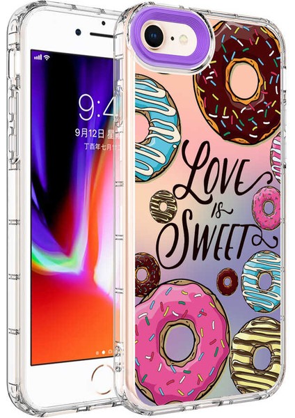 Apple iPhone Se 2022 Kılıf Kamera Korumalı Renkli Desenli Sert Silikon Korn Kapak